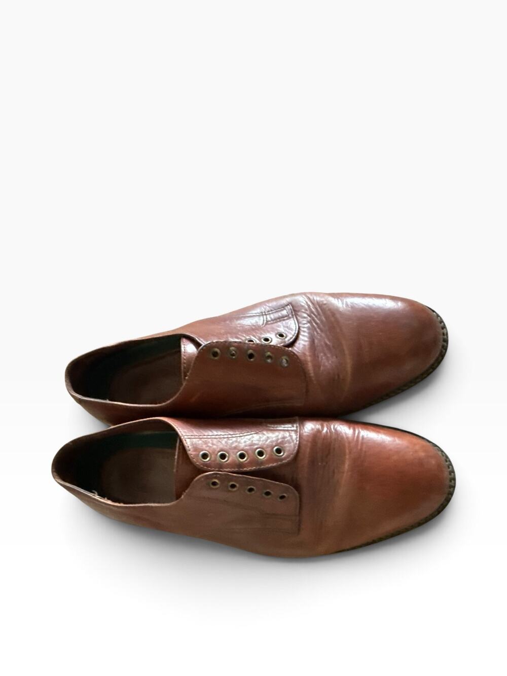 H.S. Trask Brown Leather Oxford Lug Sole Shoes Size 10M Made in Brazil